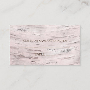 Birch Tree & Heart Rustic Wedding Table Place Card