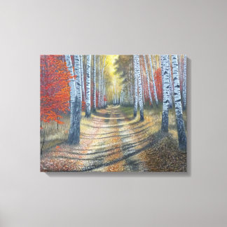 Birch Tree Lane Canvas Print