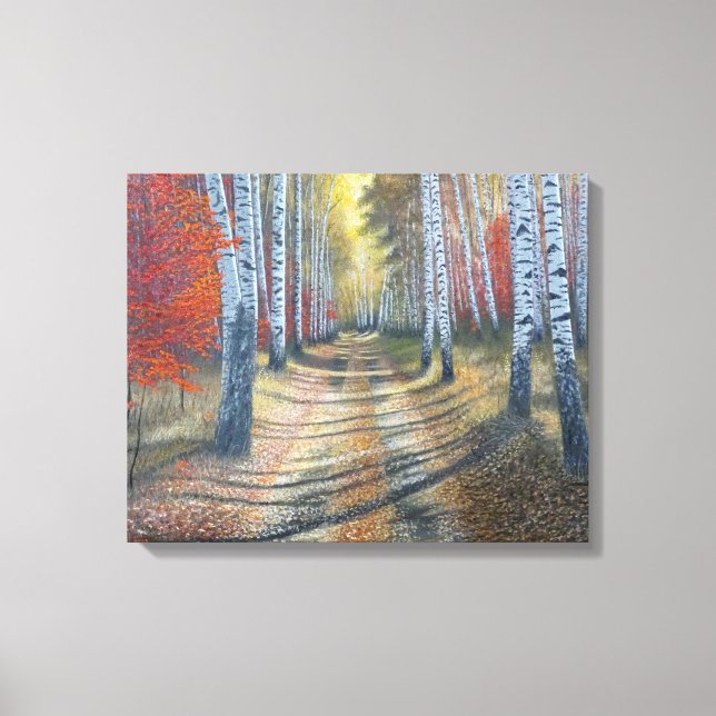 Birch Tree Lane Canvas Print (Front)