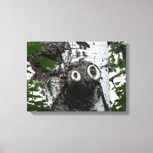 Birch Tree Magic Face Photography Canvas Print