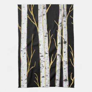 Birch Tree Modern Forest Nature Tea Towel