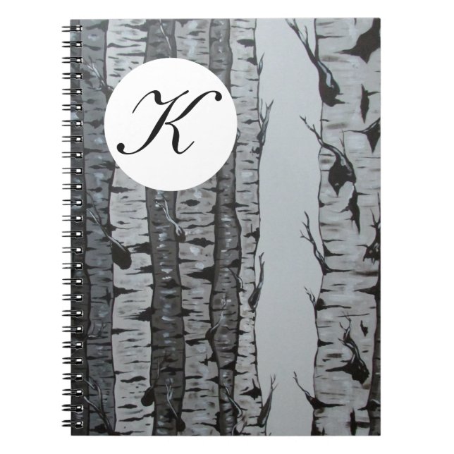 Birch Tree Notebook w/ Personalised Monogram/Name (Front)