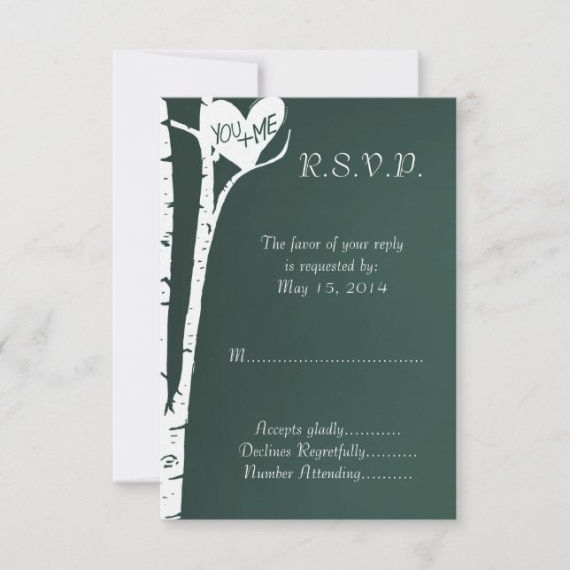 Birch Tree RSVP Card (Front)
