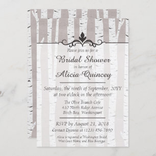 Birch Tree Rustic Nature Bridal Shower Invitation