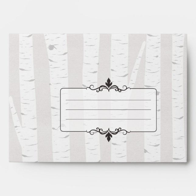 Birch Tree Rustic Nature Custom Wedding Invitation Envelopes (Front)