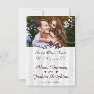 Birch Tree Rustic Nature Wedding Save The Date