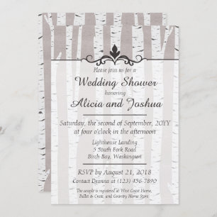 Birch Tree Rustic Nature Wedding Shower Invitation