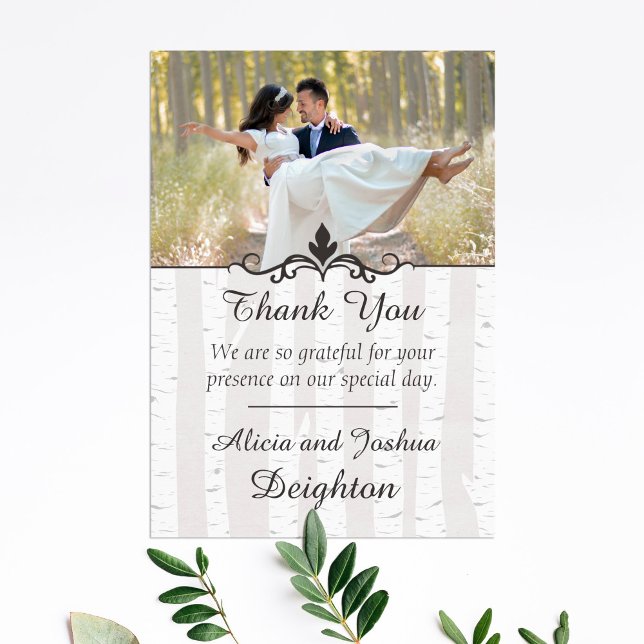 Birch Tree Rustic Nature Wedding Thank You (Creator Uploaded)