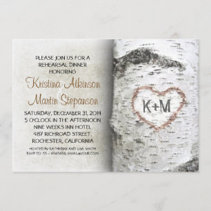 Birch Tree Rustic rehearsal dinner Invitations