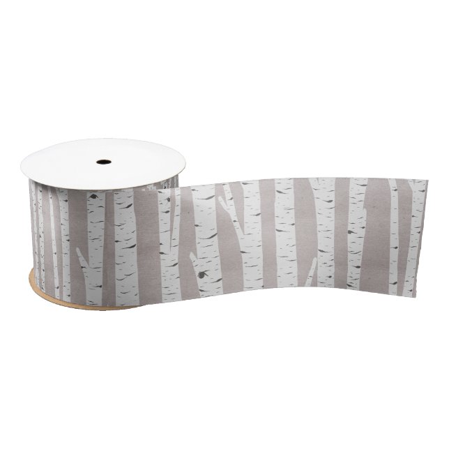 Birch Tree Rustic Woodland Wedding Decor Satin Ribbon (Spool)