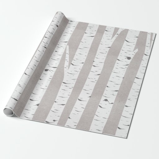 Image of Birch Tree Rustic Woodland Wrapping Paper
