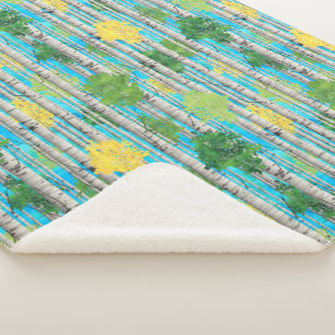 Birch Tree Sherpa Blanket