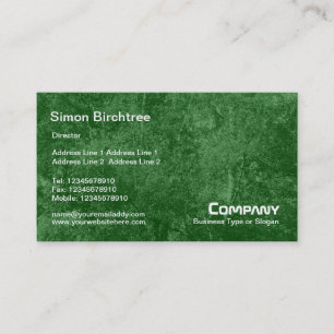 Birch Tree Texture - Dark Green (006600) Business Card