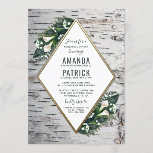 Birch Tree Woodland Rehearsal Dinner Invitations