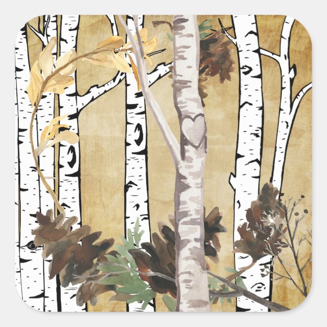 Birch Trees and Pine Cone Stickers (Front)