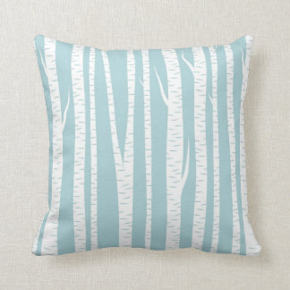 Birch Trees Blue Cushion