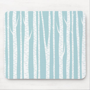 Birch Trees Blue Mouse Mat