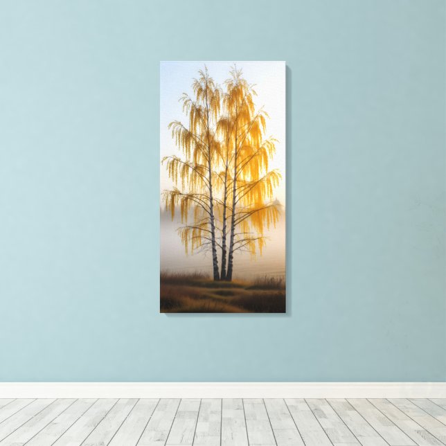 Birch Trees Canvas Print (Insitu(Wood Floor))