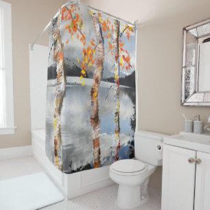 Birch Trees Custom Shower Curtain