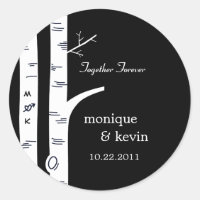 Birch Trees Favour Stickers/ Envelope Seals - Blac