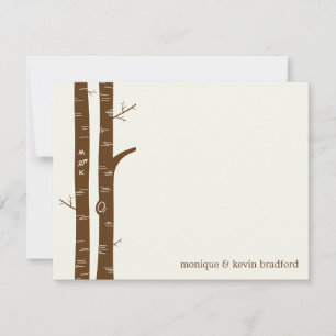 Birch Trees Flat Thank You Card