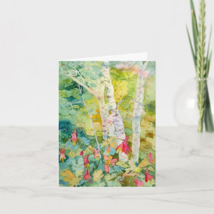 Birch Trees Folded Greeting Card