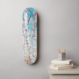 Birch Trees Forest Rustic Wilderness Outdoors Skateboard