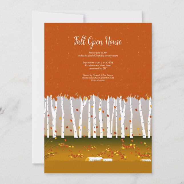 Birch Trees in Fall Invitation (Front)
