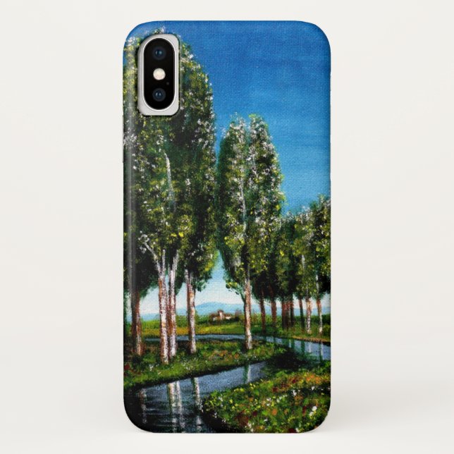 BIRCH TREES IN TUSCANY LANDSCAPE Case-Mate iPhone CASE (Back)