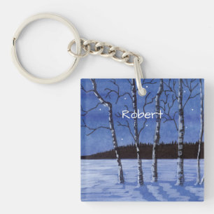 Birch Trees Key Ring