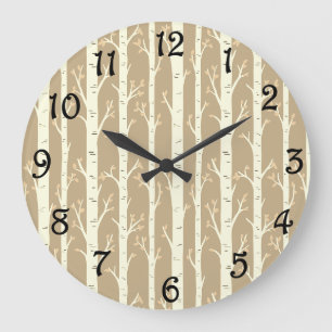 Birch Trees Large Clock
