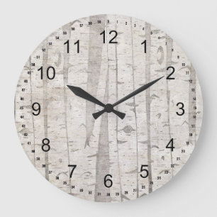Birch Trees Large Clock