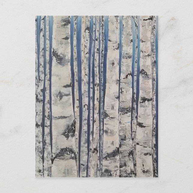 Birch trees Morse Code Postcard (Front)