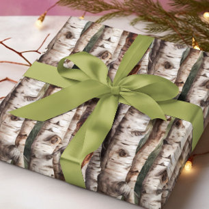 Birch Trees Nature Watercolor  Wrapping Paper