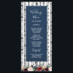 Birch Trees Navy Blue Burgundy Wedding Menu Cards<br><div class="desc">Birch Trees Navy Blue Burgundy Wedding Menu Cards - feature various watercolor birch trees with roses,  peonies,  and greenery in shades of blush pink,  Marsala,  burgundy,  navy blue and more.</div>