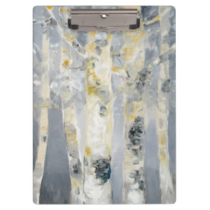 Birch Trees On Grey Background 6 Clipboard