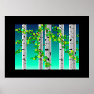 Birch trees, poster
