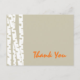 Birch Trees Thank You Postcard
