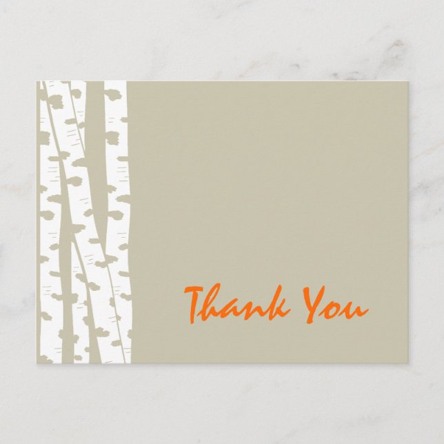 Birch Trees Thank You Postcard (Front)