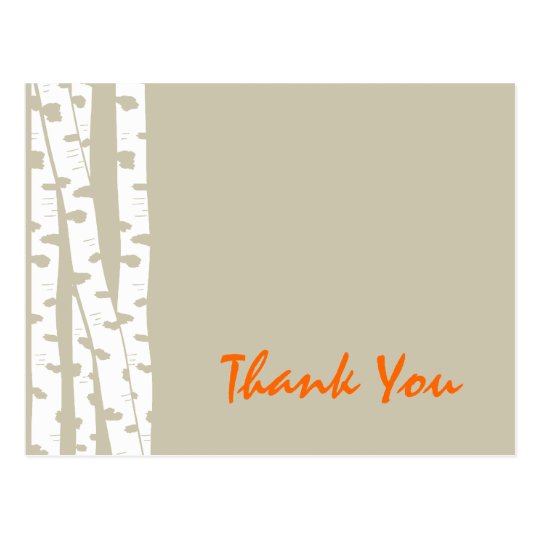 Birch Trees Thank You Postcard