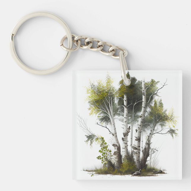 Birch Trees, The Birches Northern Ireland Key Ring (Front)
