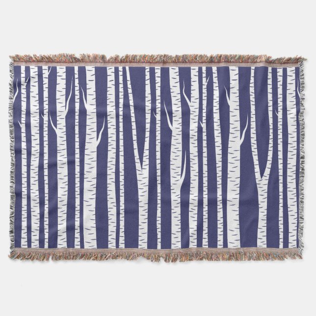 Birch Trees Throw Blanket (Front)