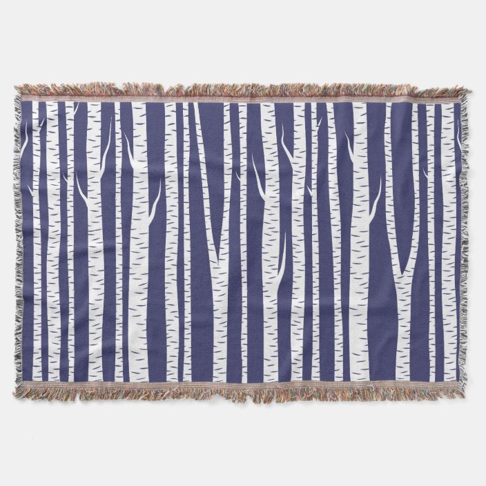 Birch Trees Throw Blanket Zazzle.co.uk