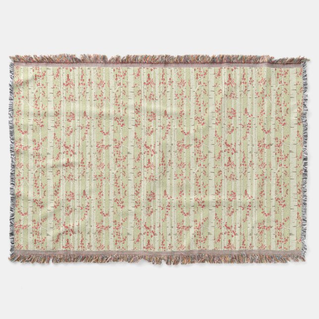 birch trees  throw blanket (Front)