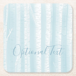 Birch Trees Trunks Square Paper Coaster
