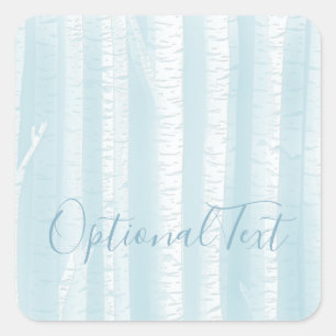 Birch Trees Trunks  Square Sticker