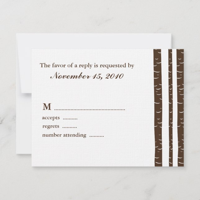 Birch Trees Wedding Response Cards (Front)