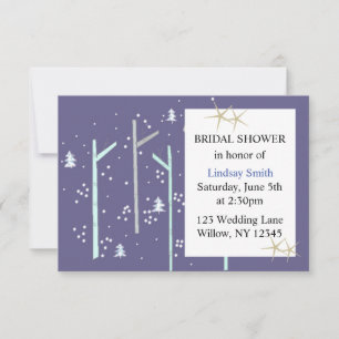 Birch Trees Winter Scene Bridal Shower Invitation