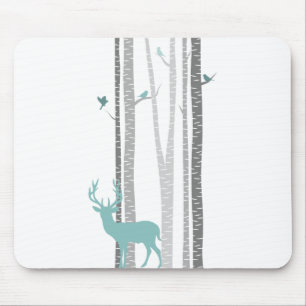 Birch Trees with Deer Mouse Mat