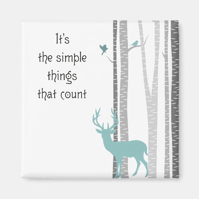Birch Trees with Deer Simple Things Count Magnet (Front)